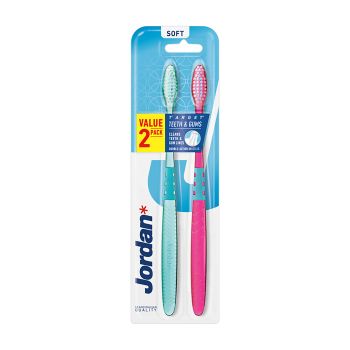 JORDAN TARGET TEETH & GUMS SOFT dantų šepetėliai (2 vnt.)