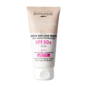 BYPHASSE 3 IN 1 SPF50+ LIGHT atspalvį suteikiantis apsauginis veido kremas, 50 ml