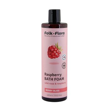 FOLK & FLORA RASPBERRY vonios putos, 400 ml