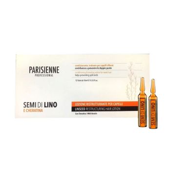 PARISIENNE SEMI DI LINO RESTRUCTURING plaukų losjonas ampulėje, 10 ml