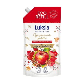 LUKSJA CINNAMON & APPLE skystojo muilo papildymas, 900 ml
