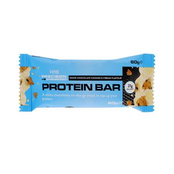 H&B PRECISION ENGINEERED baltojo šokolado sausainių ir kremo skonio baltymų batonėlis, 60 g