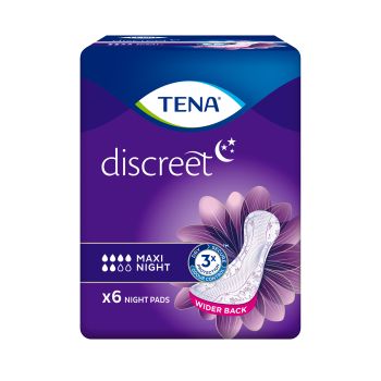 TENA DISCREET PROTECT MAXI NIGHT paketai (6 vnt.)
