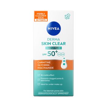 NIVEA DERMA SKIN CLEAR SPF50+ veido serumas, 40 ml