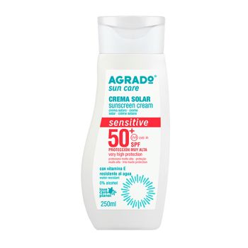 AGRADO SUN CARE SENSITIVE SPF50+ apsauginis kremas nuo saulės, 250 ml