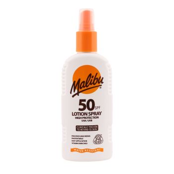 MALIBU SPF 50 apsauginis purškiamasis losjonas nuo saulės, 200 ml