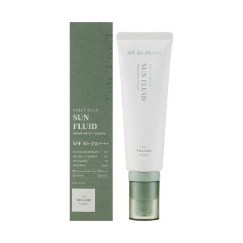 VILLAGE 11 FACTORY DAILY MILD SUN FLUID SPF50 apsauginis veido skystis nuo saulės, 50 ml