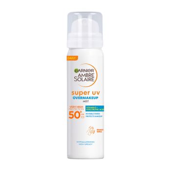 GARNIER AMBRE SOLAIRE SUPER UV OVERMAKEUP SPF50 apsauginė veido dulksna, 75  ml