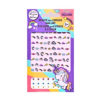 UNICORN MAGIC nagų dailės lipdukai + akmenėliai (72 + 24 vnt.)