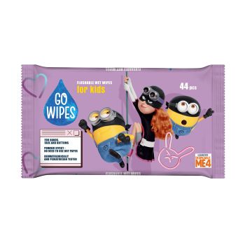 GOWIPES MINIONS FLUSHABLE drėgnos vaikų servetėlės (44 vnt.)