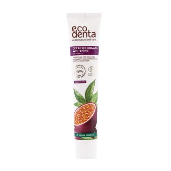 ECODENTA CERTIFIED ORGANIC balinamoji pasiflorų skonio dantų pasta su enzimais, 75 ml