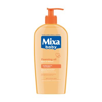 MIXA BABY putojantis dušo ir vonios aliejus, 400 ml
