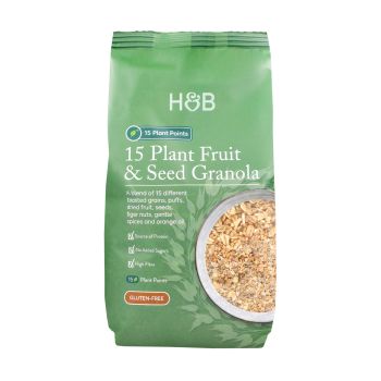 H&B 15 augalinė vaisių ir sėklų granola, 500 g