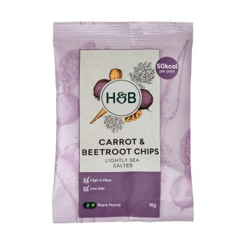 H&B morkų ir burokėlių traškučiai, 16 g