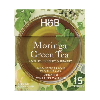 H&B MORINGA žalioji arbata, 15 vnt.