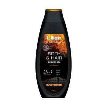 LILIEN FOR MEN EXTREME 2 IN 1 STIMULATING vyrų šampūnas - dušo želė, 400 ml