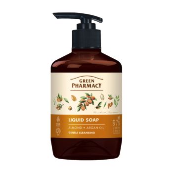 GREEN PHARMACY ALMOND & ARGAN OIL skystas muilas, 460 ml