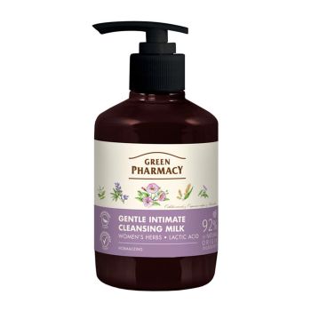 GREEN PHARMACY GENTLE moterų intymios higienos valomasis pienelis, 370 ml