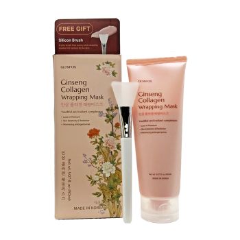 GLAMFOX GINSENG COLLAGEN WRAPPING veido kaukė, 150 ml