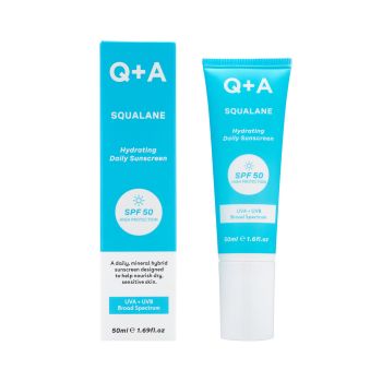 Q + A SQUALANE HYDRATING SPF50 drėkinamasis veido kremas nuo saulės, 50 ml