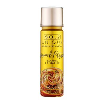 SO...? UNIQUE CARAMEL & PISTACHIO kūno migla, 150 ml