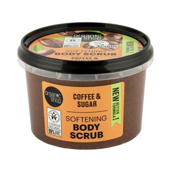 ORGANIC SHOP SOFTENING COFFEE & SUGAR kūno šveitiklis, 250 ml