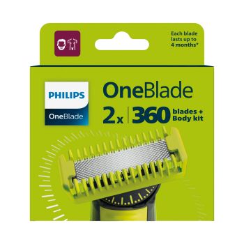 PHILIPS ONE BLADE 2 X 360 keičiamieji skustuvo peiliukai (2 vnt.)