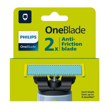 PHILIPS ONE BLADE 2 X ANTI-FRICTION keičiamieji skustuvo peiliukai (2 vnt.)