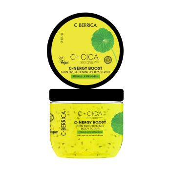 C-BERRICA C + CICA C-NERGY BOOST SKIN BRIGHTENING kūno šveitiklis, 200 ml