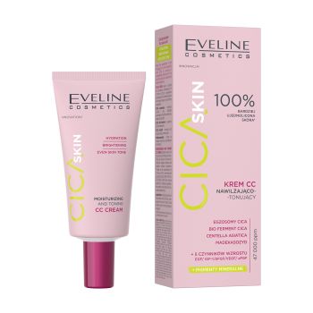 EVELINE CICA SKIN MOISTURIZING AND TONING CC veido kremas, 30 ml
