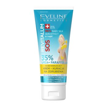 EVELINE REVITALUM SOS 35% UREA + PARAFFIN COMPLEX pėdų kremas - kompresas, 75 ml