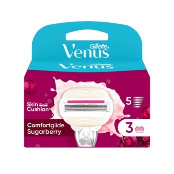GILLETTE VENUS SUGARBERRY keičiamosios skustuvo galvutės (3 vnt.)