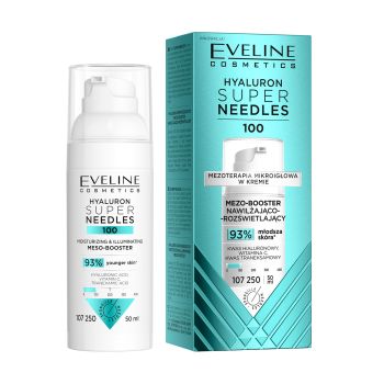 EVELINE HYALURON SUPER NEEDLES MOISTURIZING & ILLUMINATING veido kremas, 50 ml