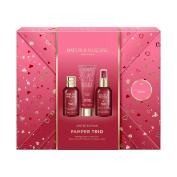 BAYLIS & HARDING PAMPER TRIO MIDNIGHT CHERRY kosmetikos rinkinys