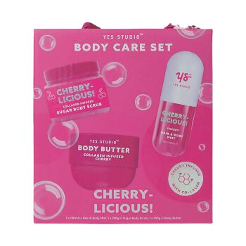 YES STUDIO CHERRY - LICIOUS kūno priežiūros priemonių rinkinys