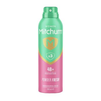 MITCHUM POWDER FRESH 48H moterų purškiamasis dezodorantas antiperspirantas, 200 ml