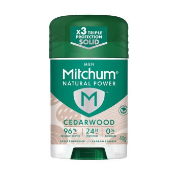 MITCHUM NATURAL POWER CEDARWOOD pieštukinis vyrų dezodorantas, 40 g