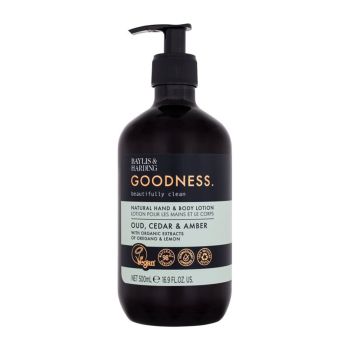 BAYLIS & HARDING GOODNESS OUD, CEDAR & AMBER rankų ir kūno losjonas, 500 ml