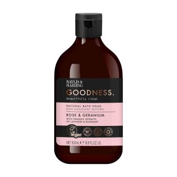 BAYLIS & HARDING GOODNESS ROSE & GERANIUM vonios skystis, 500 ml