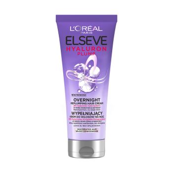 L'OREAL ELSEVE HYALURON PLUMP OVERNIGHT REPLUMPING plaukų kremas, 200 ml