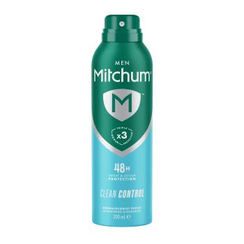 MITCHUM MEN CLEAN CONTROL 48H purškiamasis antiperspirantas dezodorantas, 200 ml