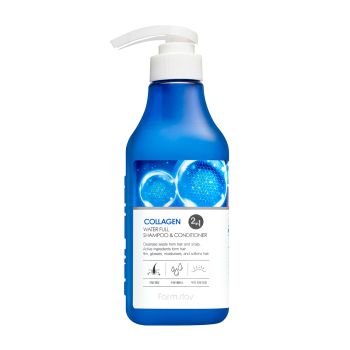 FARMSTAY COLLAGEN WATER FULL plaukų šampūnas ir kondicionierius, 530 ml