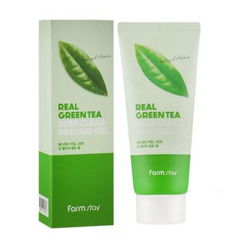 FARMSTAY REAL GREEN TEA DEEP CLEAR šveičiamoji veido želė, 100 ml