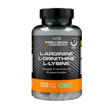 H&B PRECISION ENGINEERED L-Argininas, L-Ornitinas ir L-Lizinas, 100 tablečių