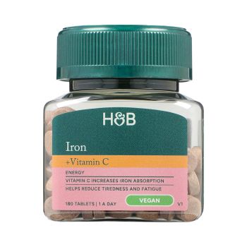 H&B geležis ir vitaminas C, 180 tablečių