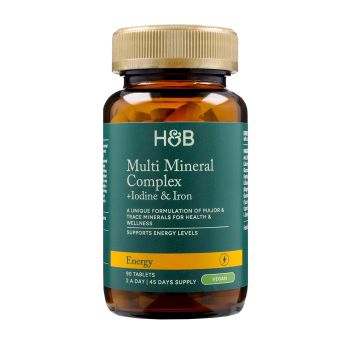 H&B MULTI mineralų kompleksas su jodu ir geležimi, 90 tablečių