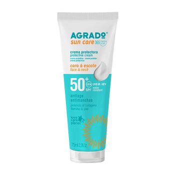 AGRADO SUN CARE SPF50 apsauginis veido ir kaklo kremas nuo saulės, 75 ml
