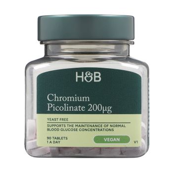 H&B chromo pikolinatas 200 ug, 90 tablečių