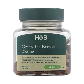 H&B žaliosios arbatos ekstraktas 252 mg, 90 tablečių