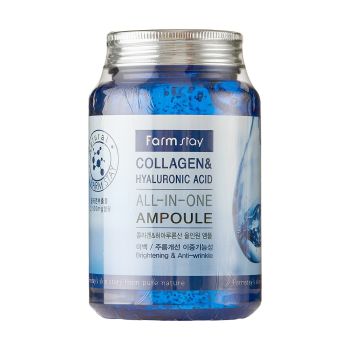 FARMSTAY COLLAGEN & HYALURONIC ACID ALL-IN-ONE veido serumas, 250 ml